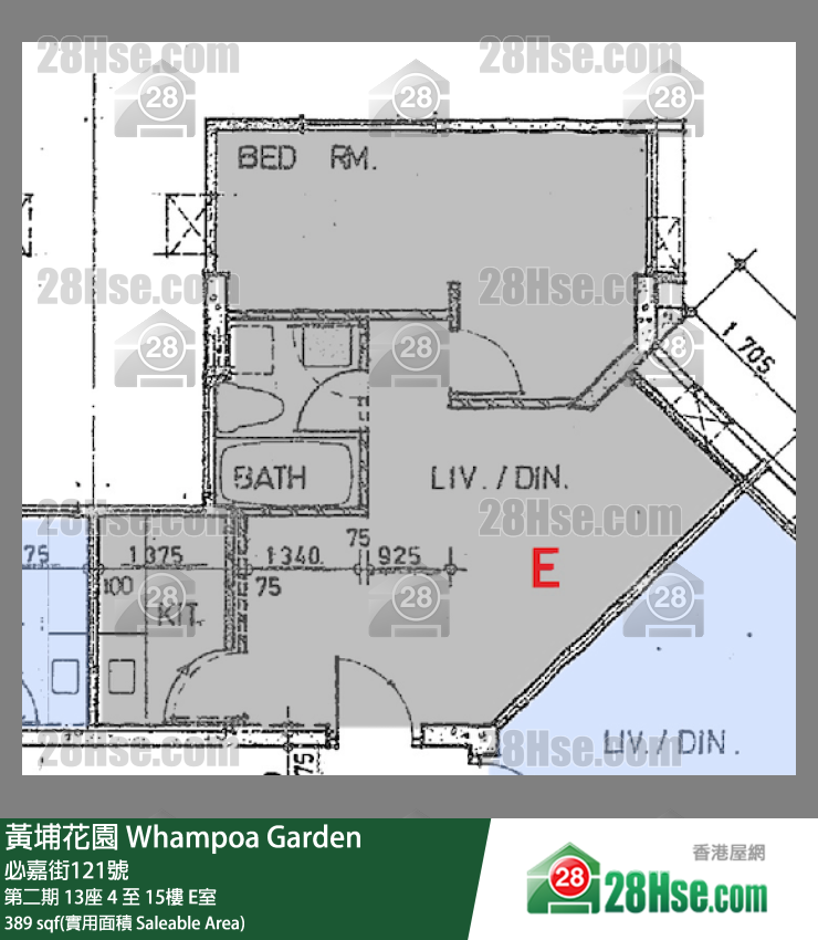 黄埔花园 第二期13座7楼 E室 平面图