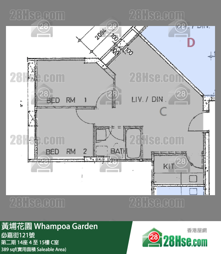 黄埔花园 第二期 14座 10楼 C室 平面图