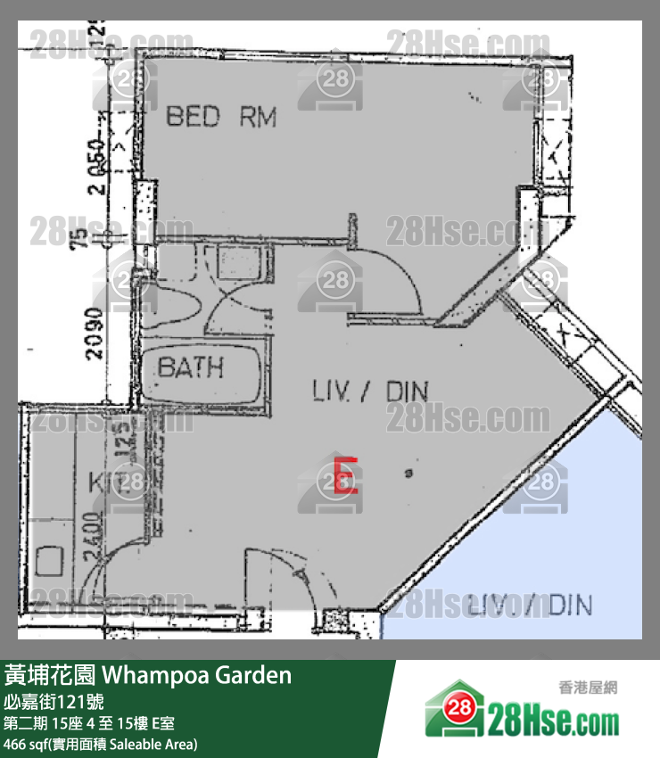 黃埔花園 第二期 15座 9樓 E室 平面圖