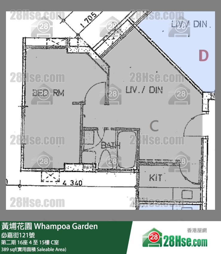 黃埔花園 第二期16座15樓 C室 平面圖