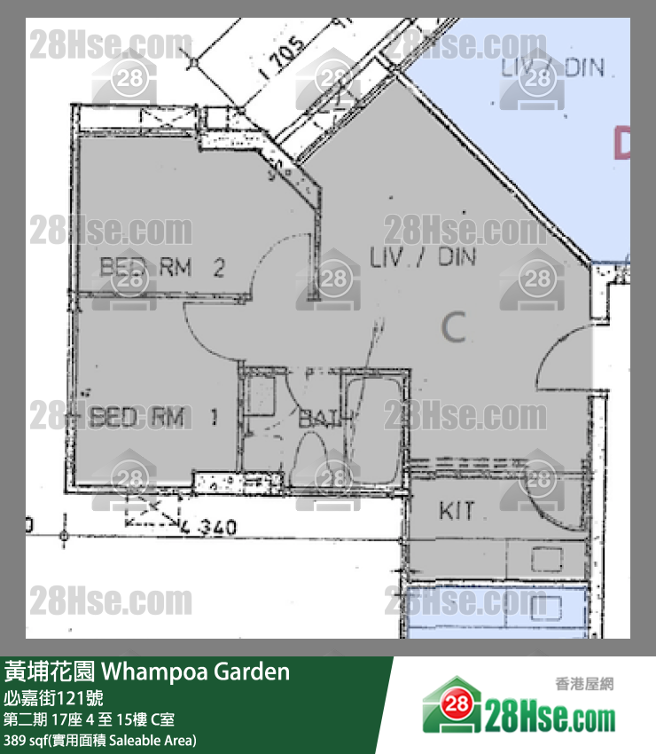 黃埔花園 第二期17座15樓 C室 平面圖