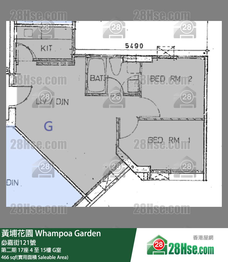 黃埔花園 第二期17座12樓 G室 平面圖