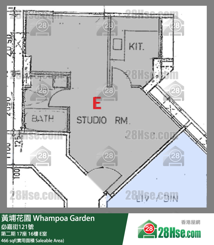 黃埔花園 第二期17座16樓 E室 平面圖
