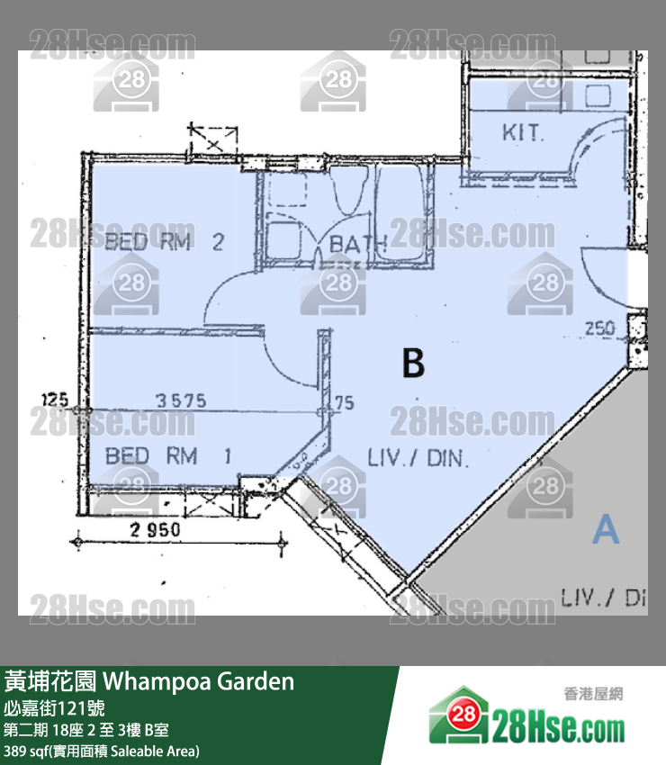 黃埔花園 第二期18座3樓 B室 平面圖
