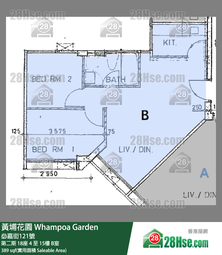 黃埔花園 第二期 18座 11樓 B室 平面圖