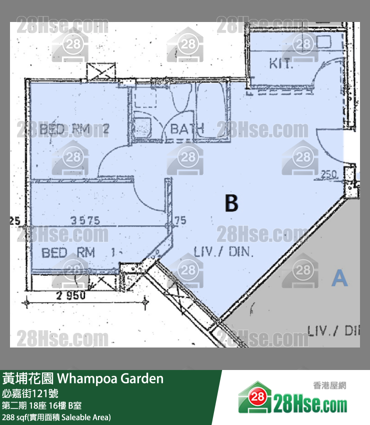 黃埔花園 第二期18座16樓 B室 平面圖