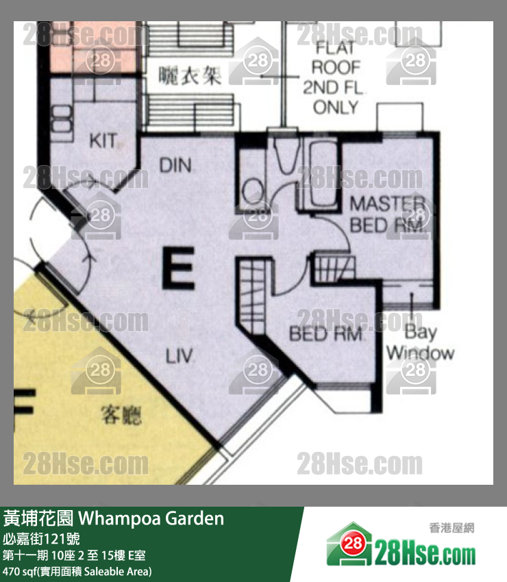 黄埔花园 第十一期 10座 14楼 E室 平面图
