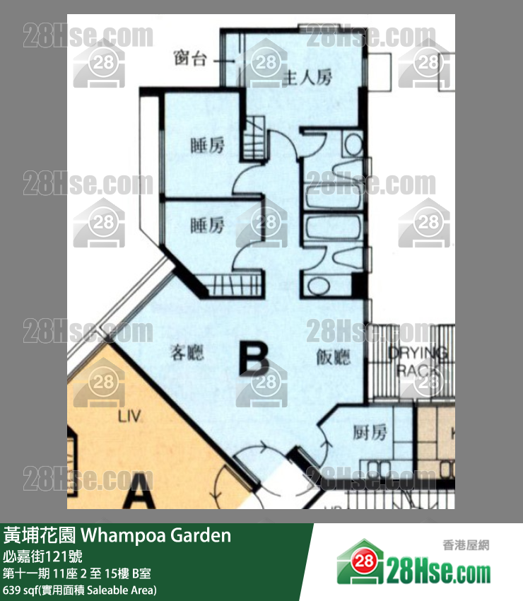 黄埔花园 第十一期11座7楼 B室 平面图