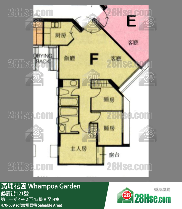 黃埔花園 第十一期 4座 15樓 F室 平面圖