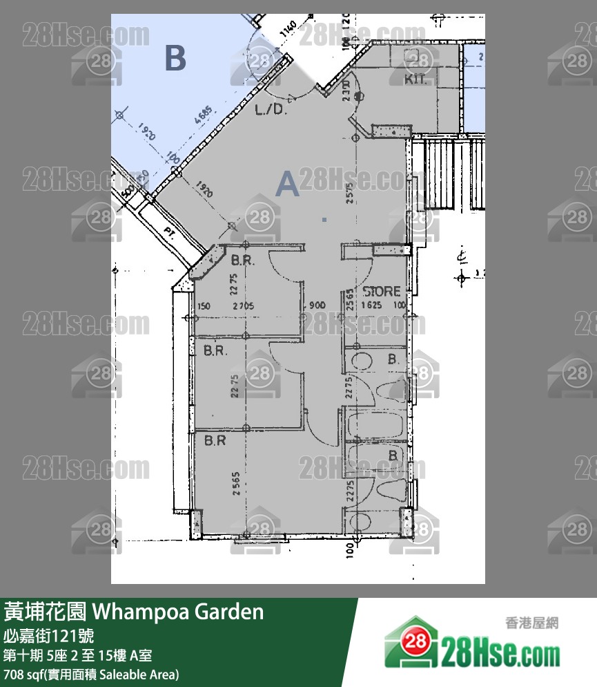 黄埔花园 第十期5座14楼 A室 平面图
