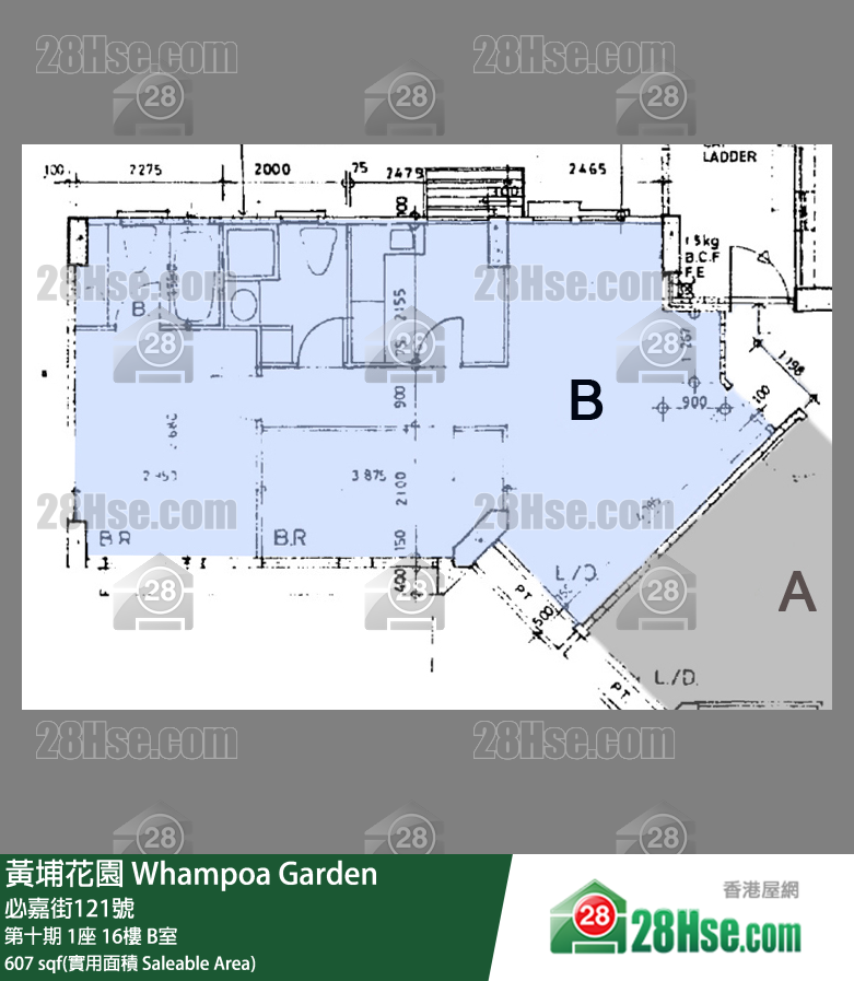 黄埔花园 第十期 1座 16楼 B室 平面图