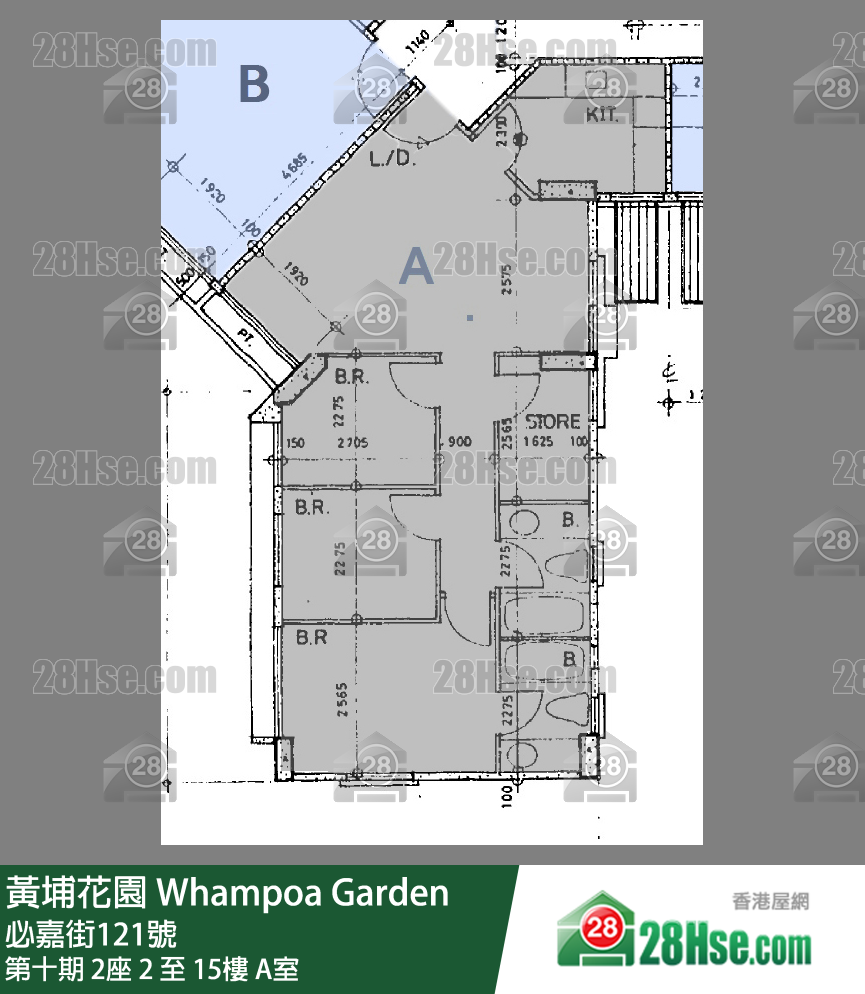 黄埔花园 第十期2座8楼 A室 平面图