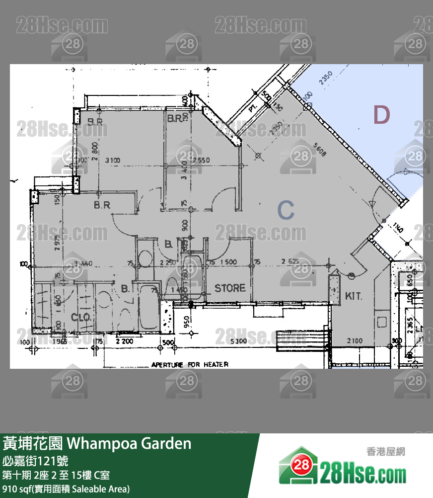 黄埔花园 第十期 2座 15楼 C室 平面图