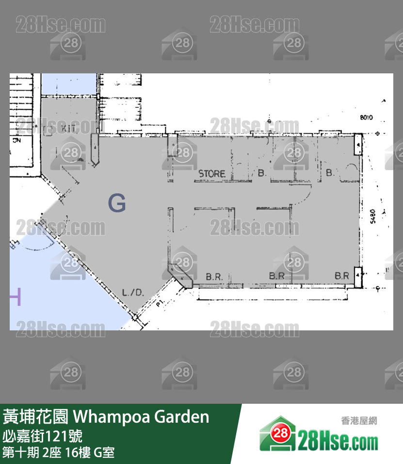 Whampoa Garden,  Flat G, 16/f, Block 2, Site 10 FloorPlan