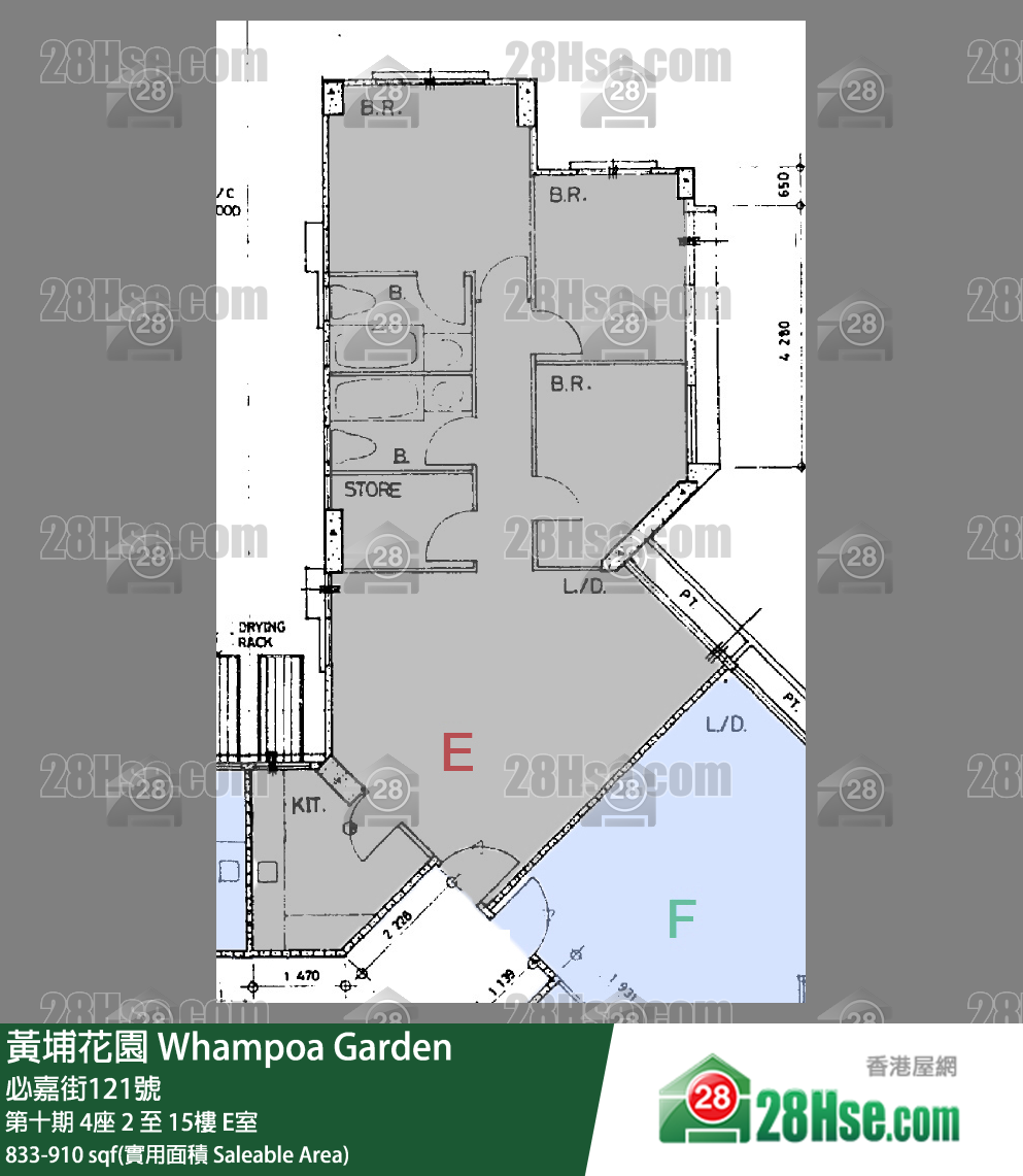 黃埔花園 第十期 4座 12樓 E室 平面圖