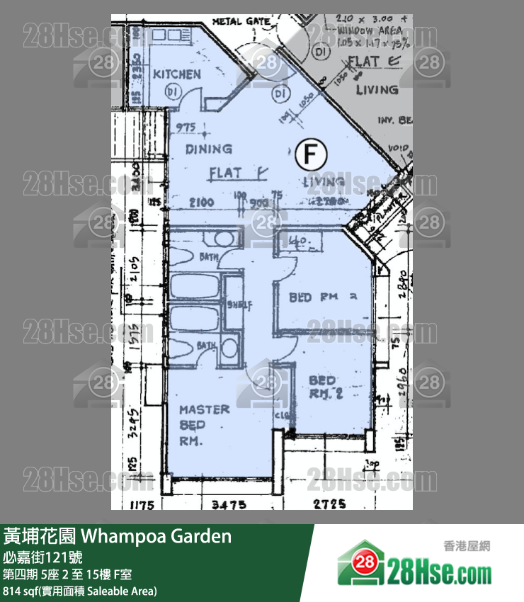 黃埔花園 第四期5座15樓 F室 平面圖