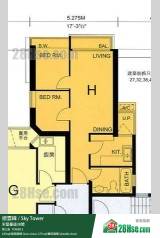 傲雲峰 第三座41樓 H室 平面圖 傲雲峰 第三座41樓 H室 平面圖