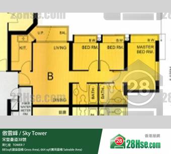 Sky Tower,  Flat B, 17/f, Tower 7 FloorPlan Sky Tower,  Flat B, 17/f, Tower 7 FloorPlan