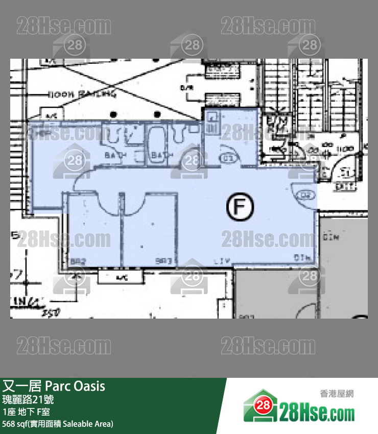 又一居 1座 F室 平面圖