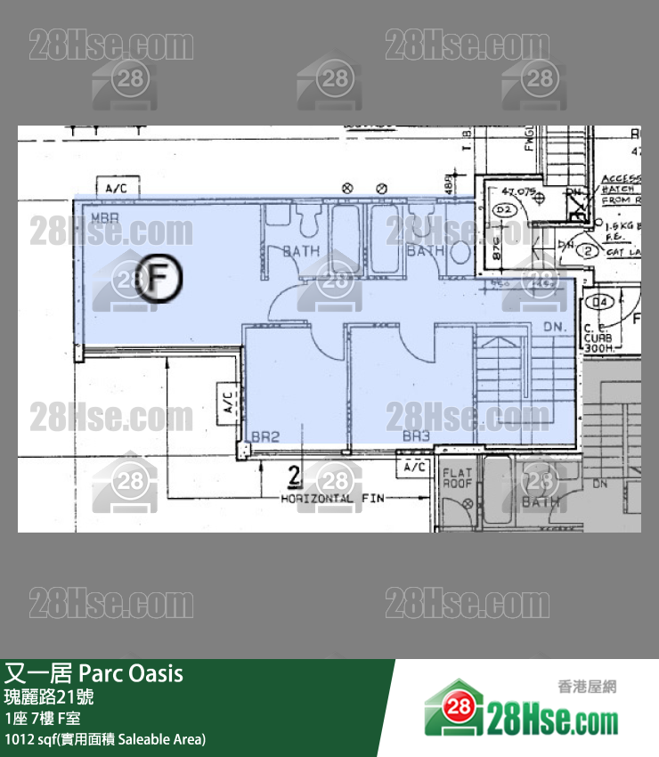 又一居 1座7楼 F室 平面图