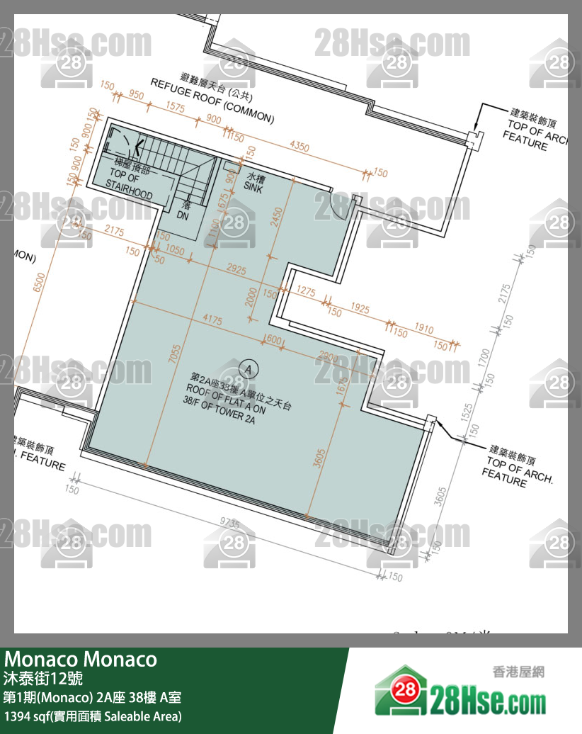 Monaco, Flat A, 38/F, Tower 2a FloorPlan