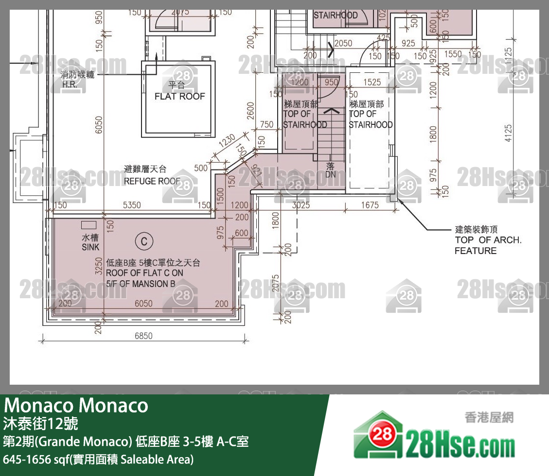 Monaco, Flat C, 5/F, Mansion B FloorPlan