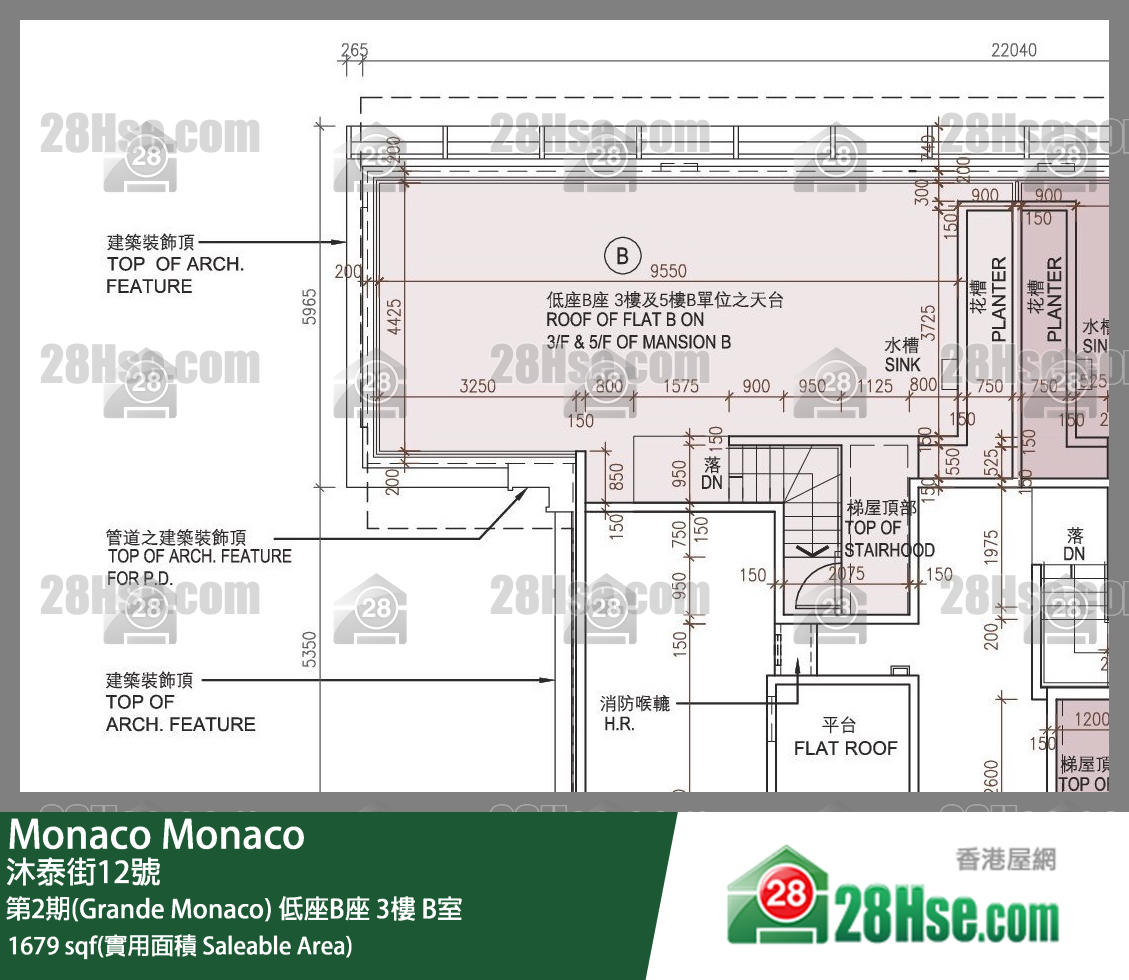 Monaco, Flat B, 3/F, Mansion B FloorPlan